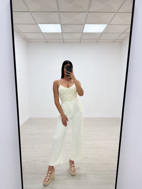TOP FLOR VOLUMEN BEIGE